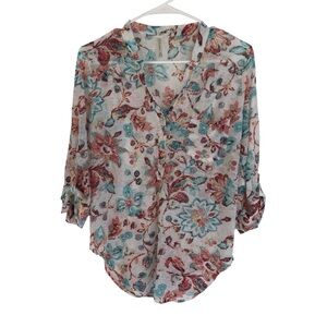 DNA couture Womens Lightweight Sheer Blouse Size Medium